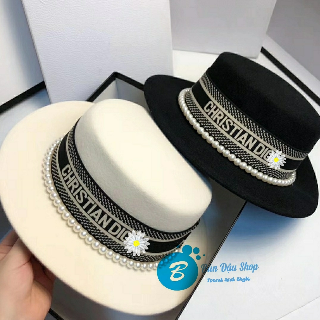 Hat felt đỉnh by belt Dr black delivery Pearl