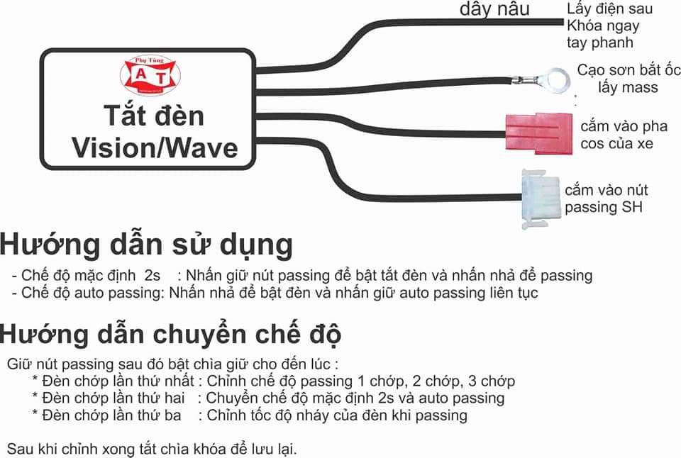 [HCM]MẠCH TẮT MỞ ĐÈN CHÍNH cho WAVE A VISION 2020 - 2021