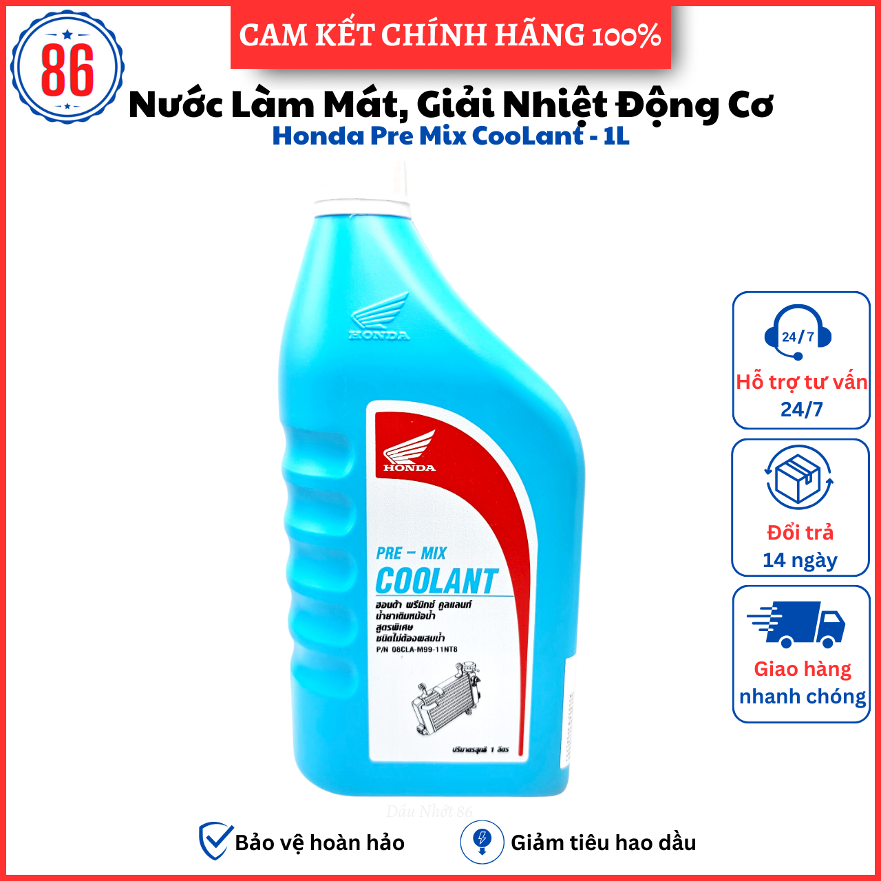 Nước làm mát Honda 1L chính hãng Honda Thái Lan