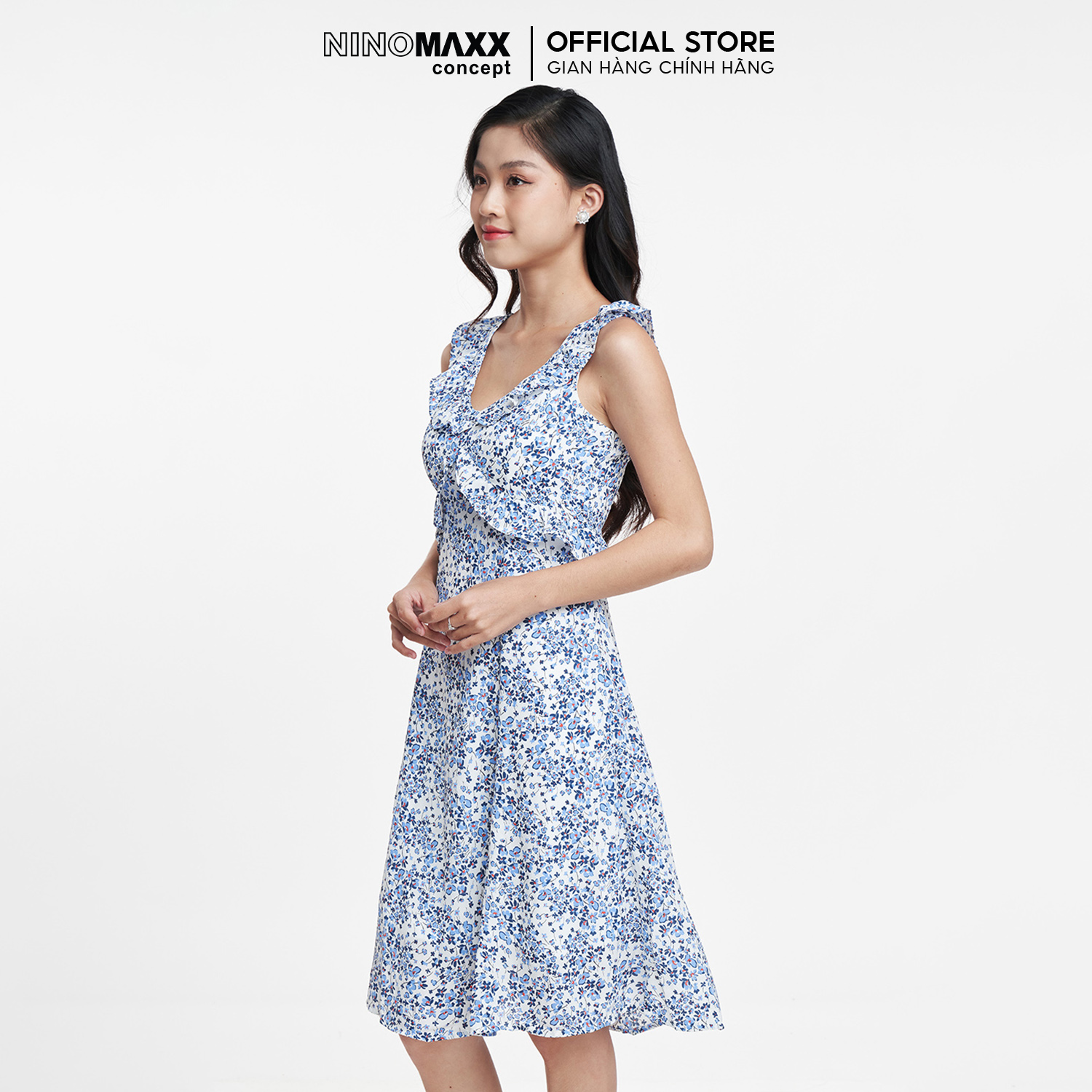 Đầm Nữ Hai Dây Dáng Xòe Hoạ Tiết Hoa N&M Thương Hiệu NINOMAXX 1905165