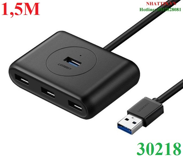 Bộ hub chia cổng 4 cổng usb 3.0 cáp dài 1,5m ugreen 30218 cao cấp