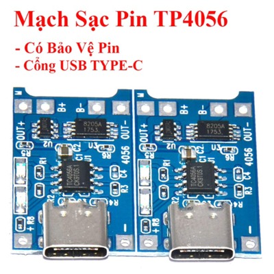 Mạch Sạc Pin TP4056 cổng USB micro B / Type C (Có / Không IC bảo Vệ )