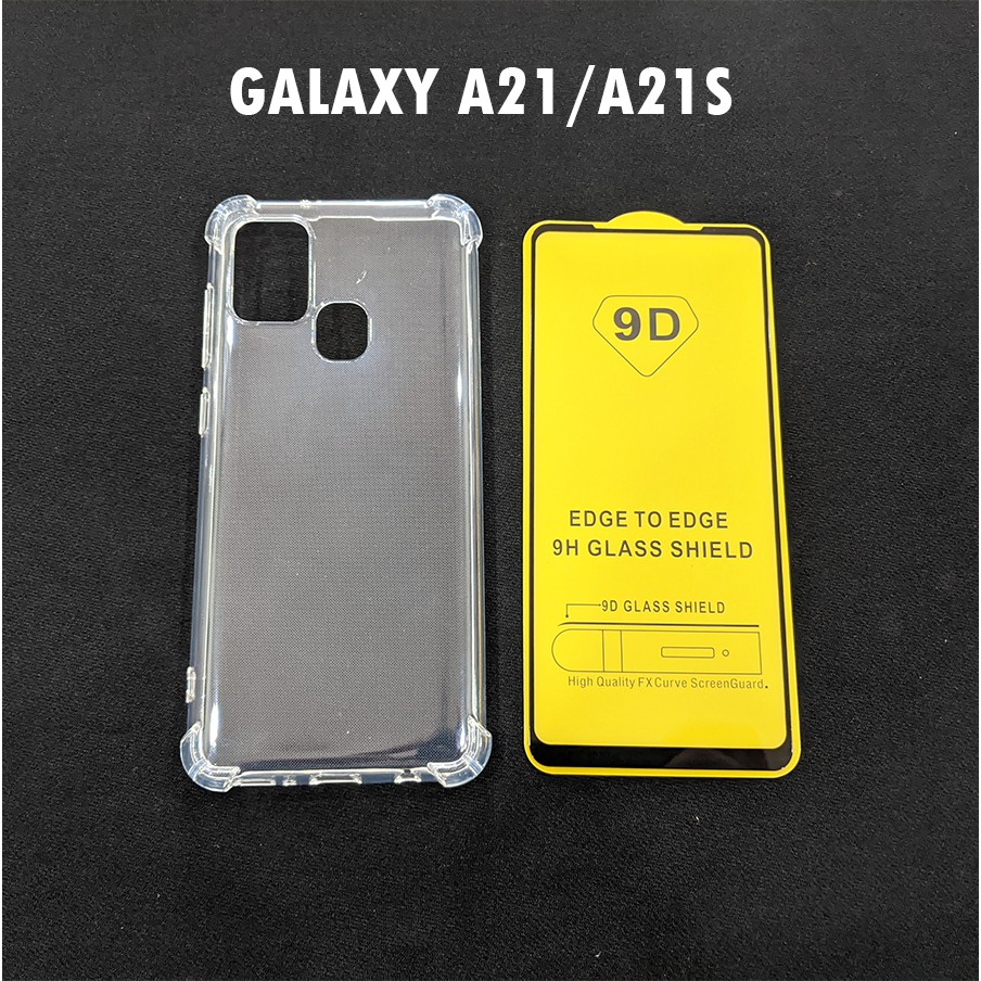 Combo ốp lưng chống sốc dán cường lực phủ màn hình Samsung Galaxy A21 Galaxy A21S