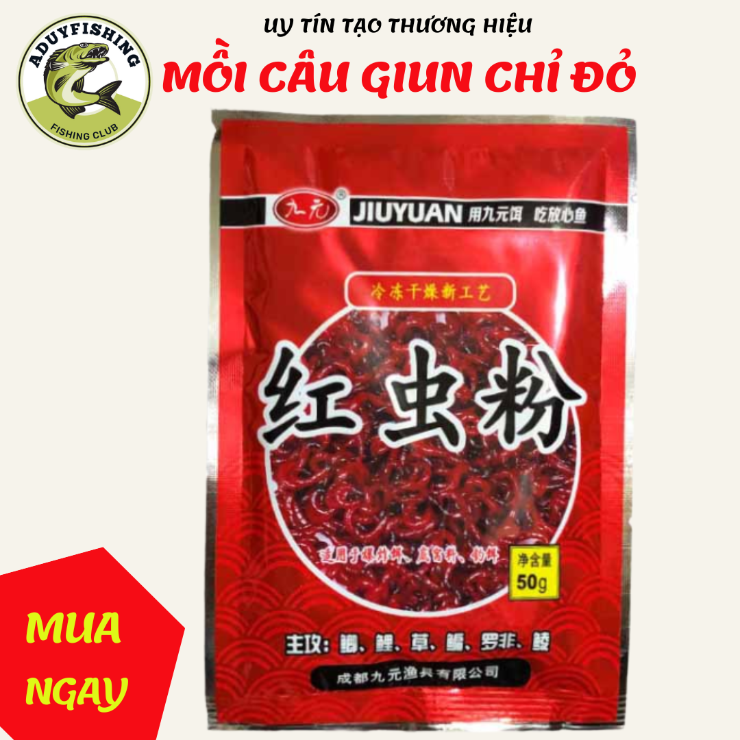Mồi câu trùn chỉ đỏ câu rô phi, chép, diếc, mồi câu cá chính hãng