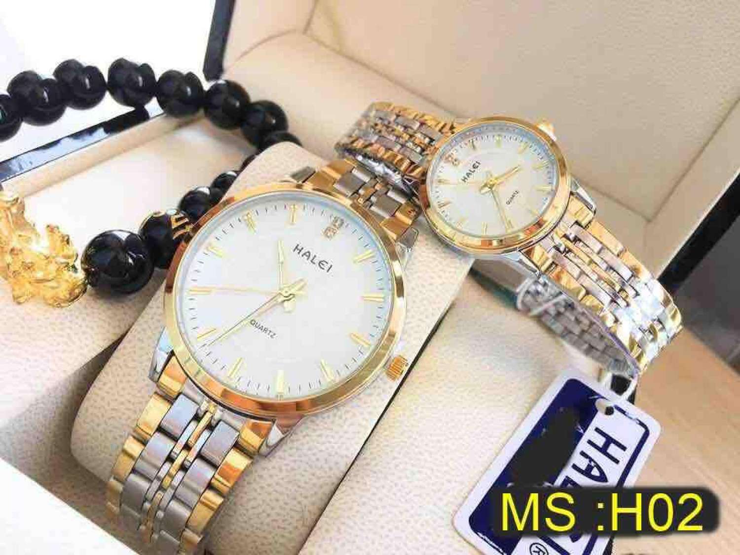 Đồng hồ nữ Halei ,dây pha vàng cao cấp halei