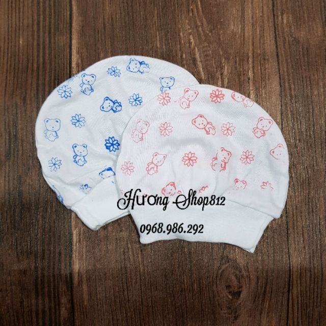 3 chiếc Mũ chụp cotton sơ sinh cho bé/ loại mỏng