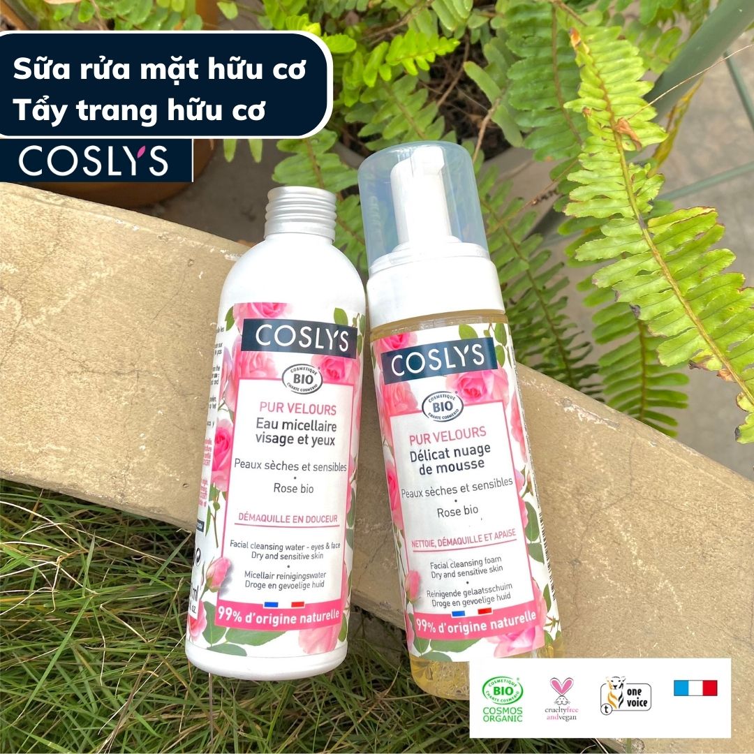 Sữa rửa mặt cho da khô và nhạy cảm hữu cơ Coslys - 150ml
