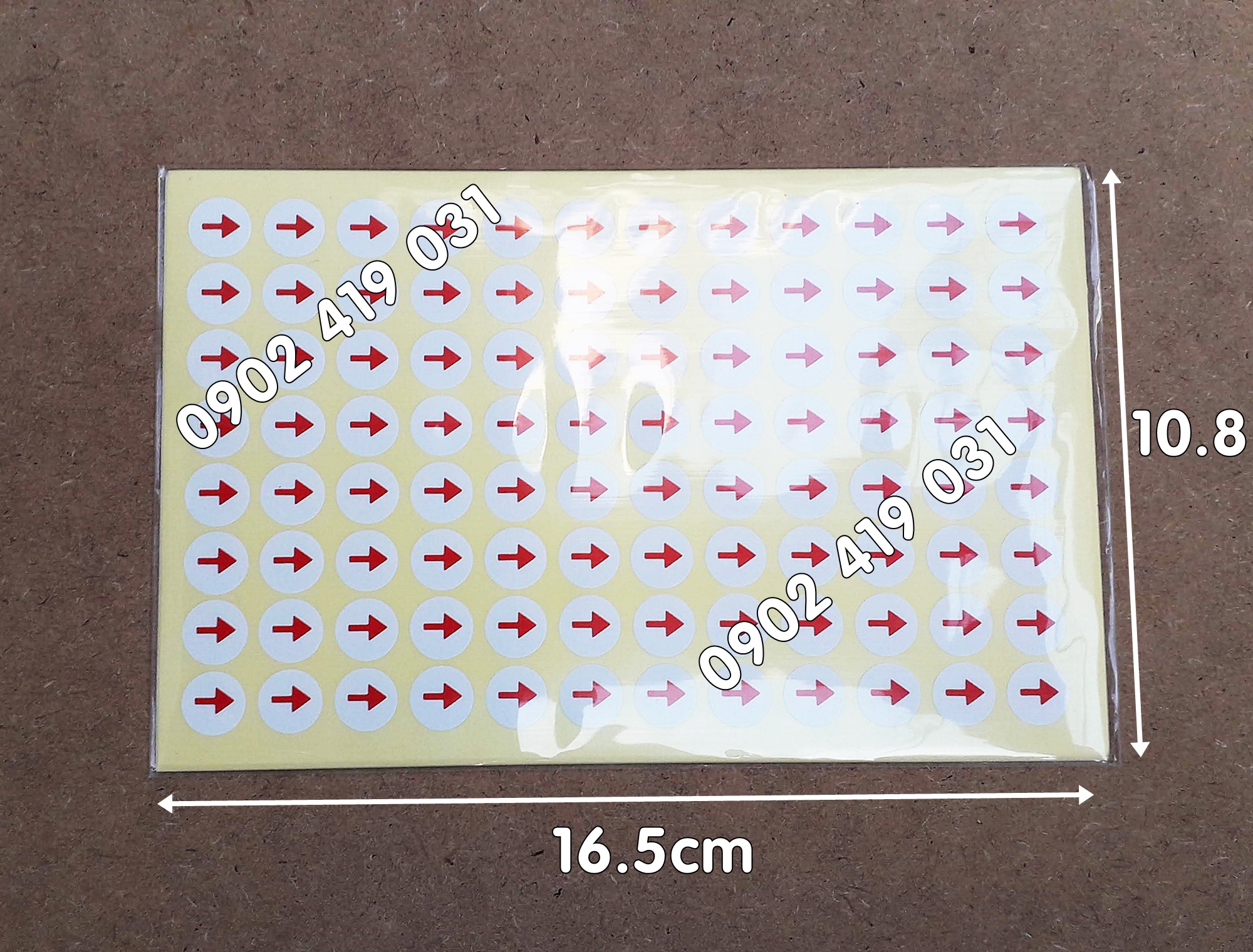 [HCM]10 Tờ Decal Nhãn Mũi Tên Tem Tròn Tem Vuông [ Khách tự chọn ]