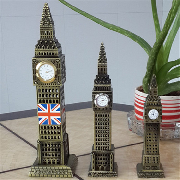 Mô hình trang trí tháp đồng hồ Big Ben London nước Anh bằng kim loại mạ màu