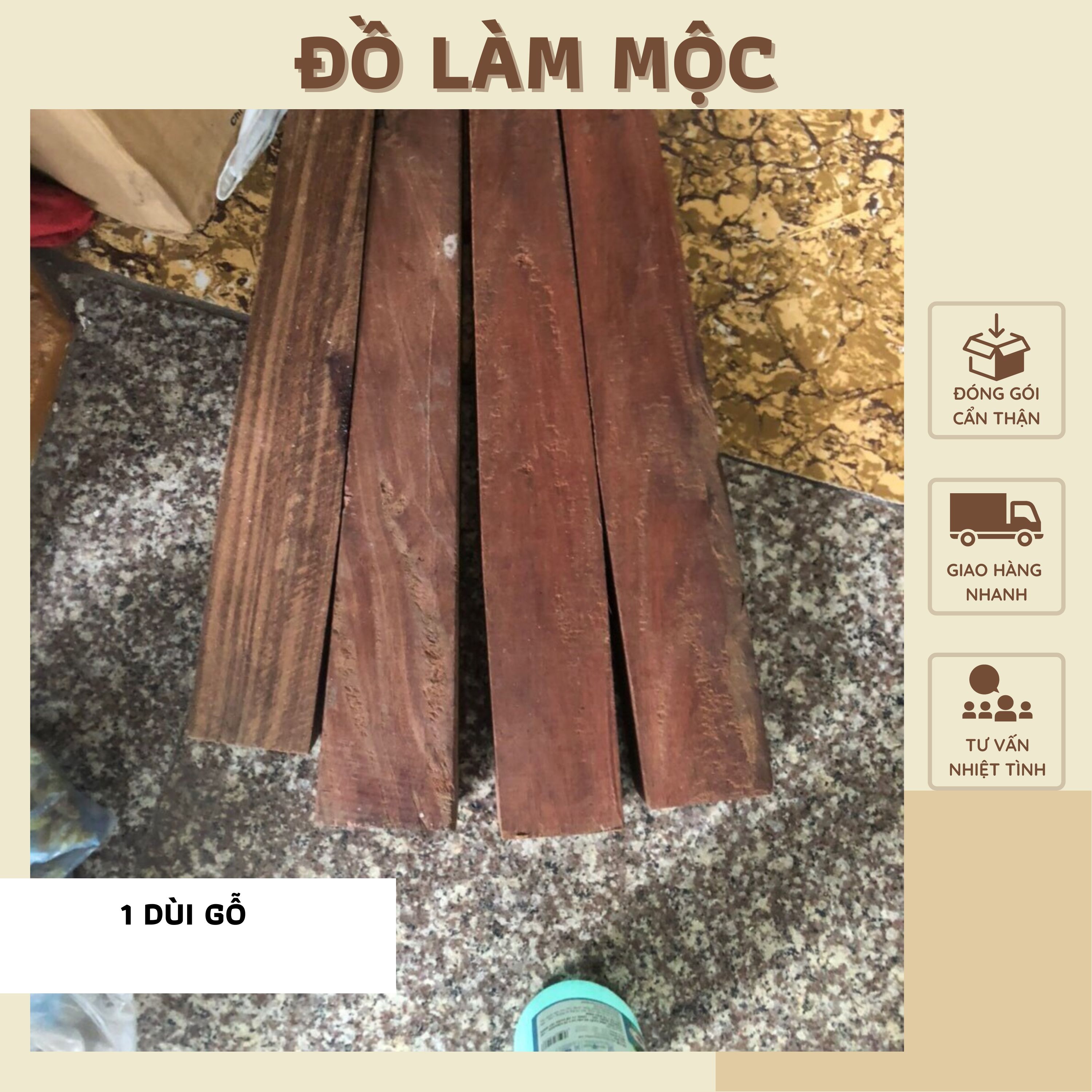 Dùi đục gỗ nghiến bền đẹp chắc chắn dùng để gõ vào đục cho thợ bonsai thợ mộc điêu khắc gỗ