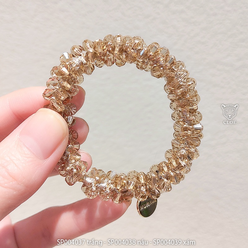 Dây cột tóc nữ đính đá pha lê lấp lánh phong cách Hàn Quốc phụ kiện tóc Cloe Accessories