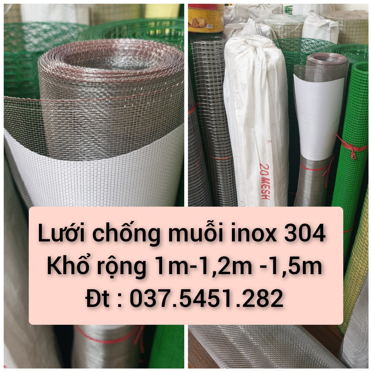 Lưới chống muỗi , côn trùng inox 304 ( bán lẻ 90k/m vuông)