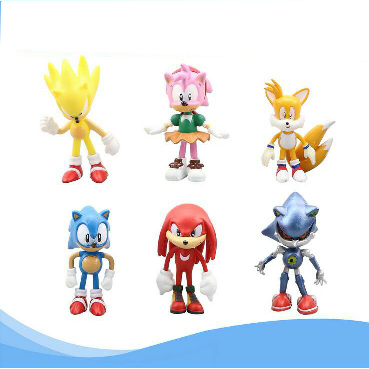Bộ 06 Mô Hình Nhân Vật Nhím Sonic Thần Tốc