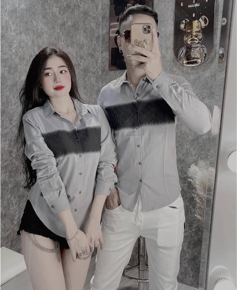 Áo sơ mi cặp chất liệu Đũi mềm mịn co giãn 4 chiều
