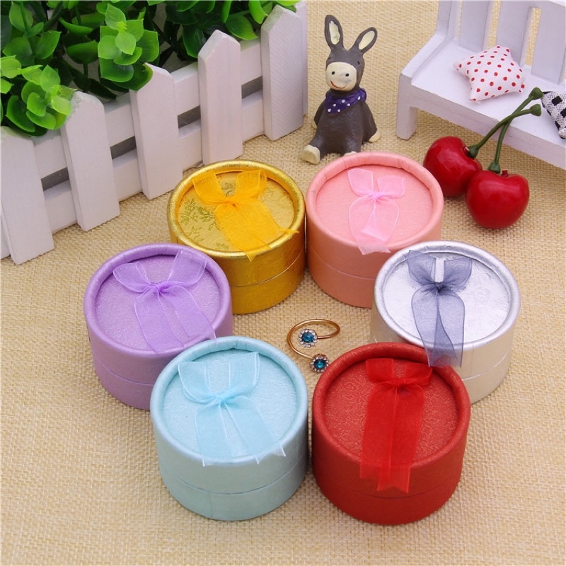 Hộp Nhẫn Nơ Tròn đựng Nhẫn , Bông Tai