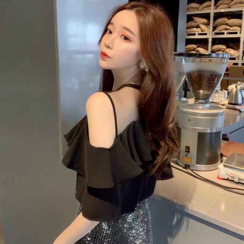 Áo voan bèo phối lưới đơn giản TTSA1052