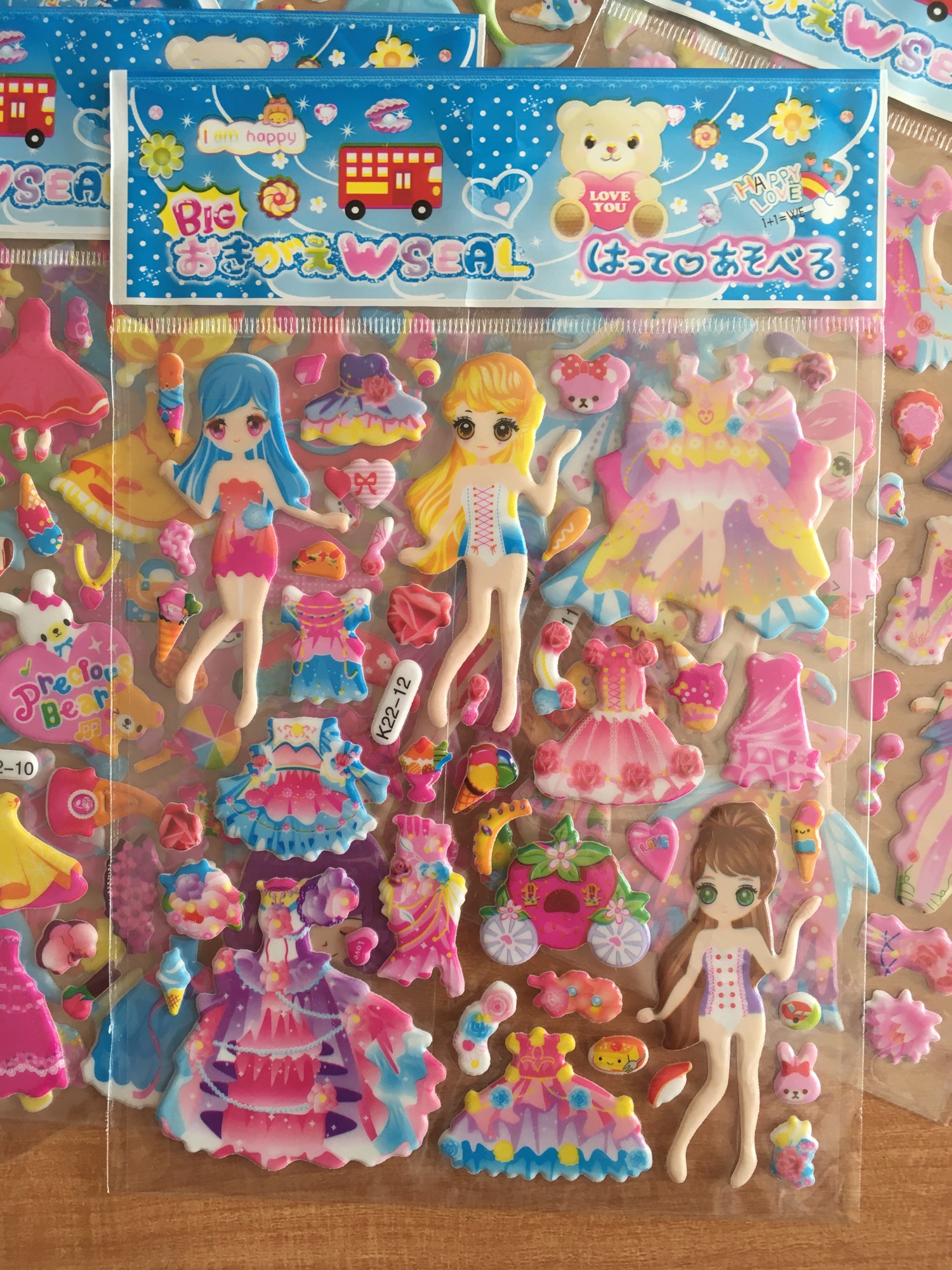 [HCM]Set 10 bộ Sticker dán nổi 3D búp bê