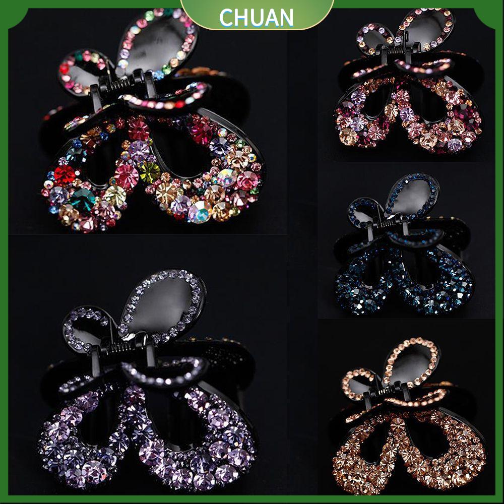 Phụ kiện nơ đính đá dự tiệc xuyên quốc, kẹp tóc cua bướm heandband kẹp tóc kẹp tóc pha lê, cổ điển