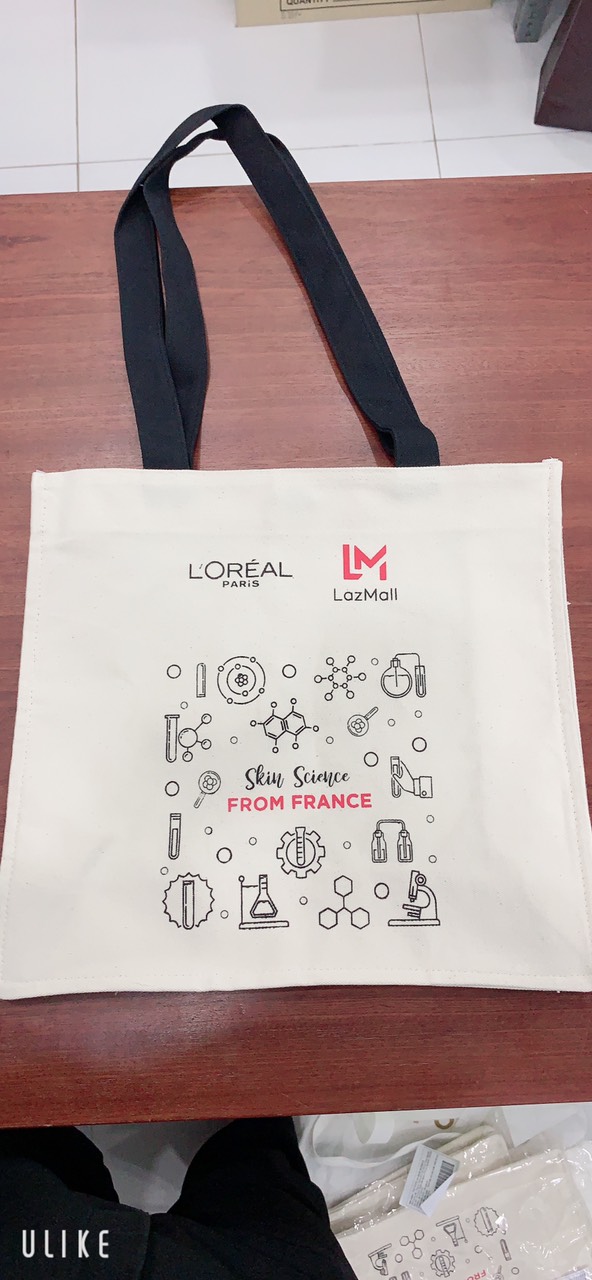 Túi tote vải kaki loreal