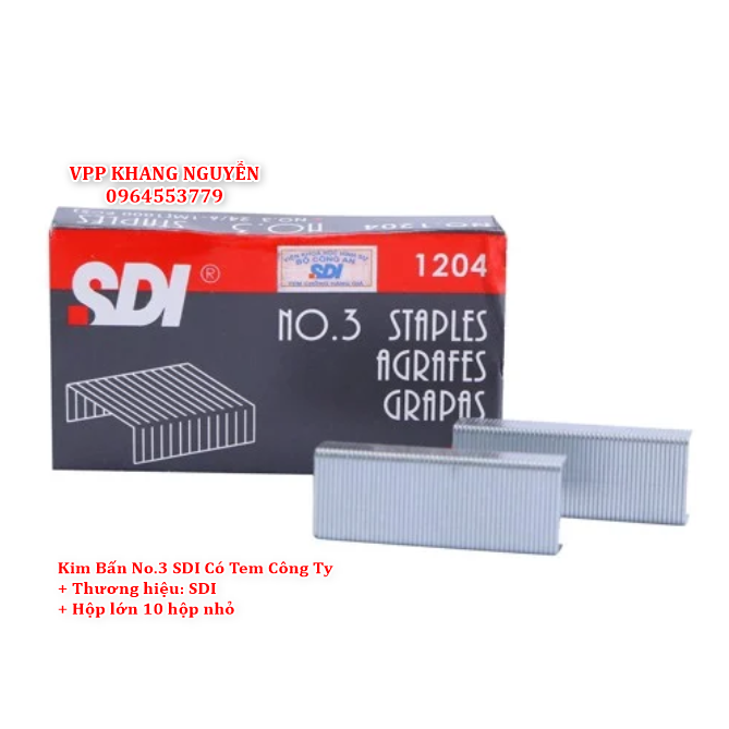 Kim bấm no.3 -24/6 sdi có tem công ty