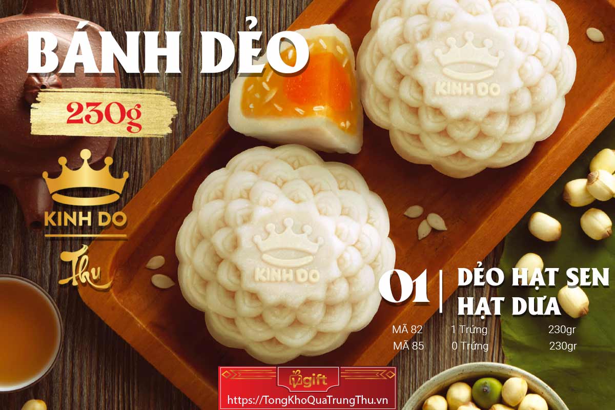 Bánh Trung Thu Kinh Đô Dẻo Hạt Sen Hạt Dưa - 1 Trứng (KD.82)