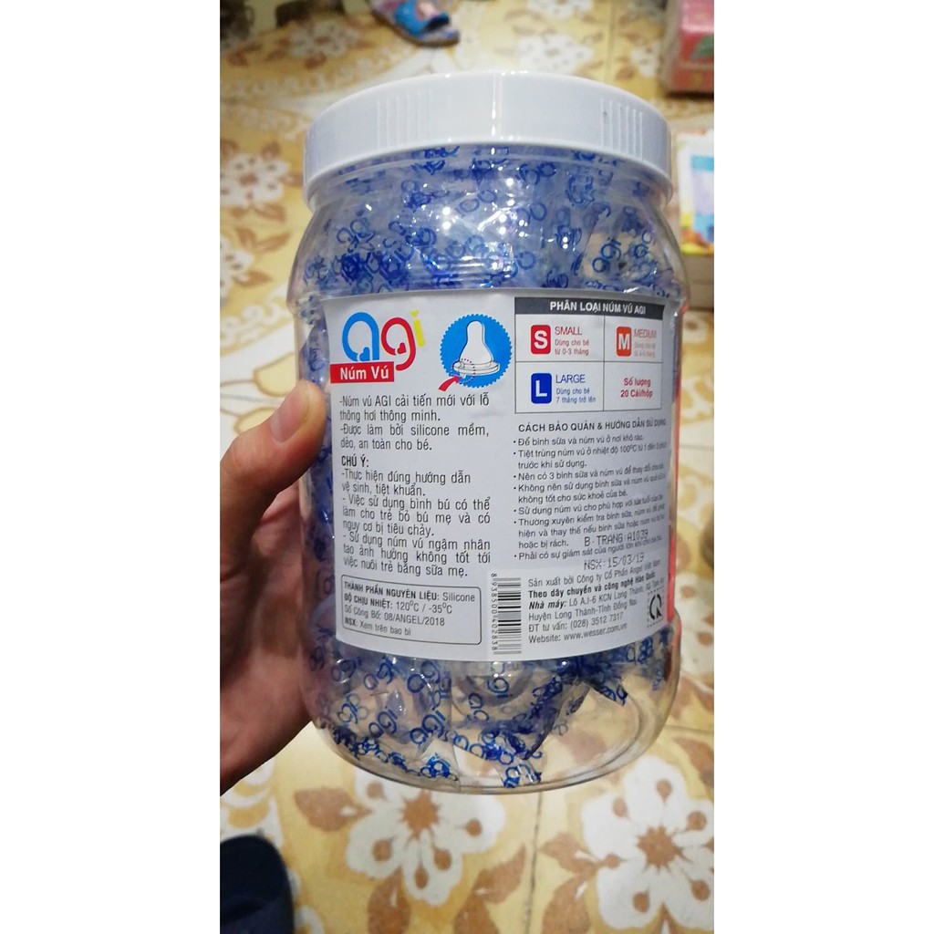 [HCM]Set 5 Núm Ty Agi Cho Bé Từ 0+ Tháng Size S M L