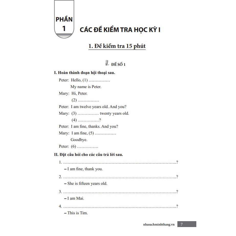 Sách - Đề Kiểm Tra Tiếng Anh Lớp 6 (Tái Bản 01)