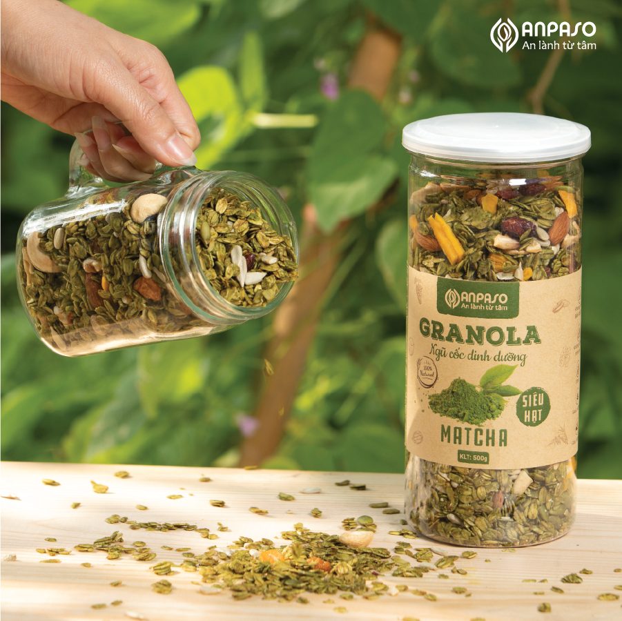 500Gram Granola 45% yến mạch 3 vị ( Vị truyền thống, Vị matcha, vị Chocolate)
