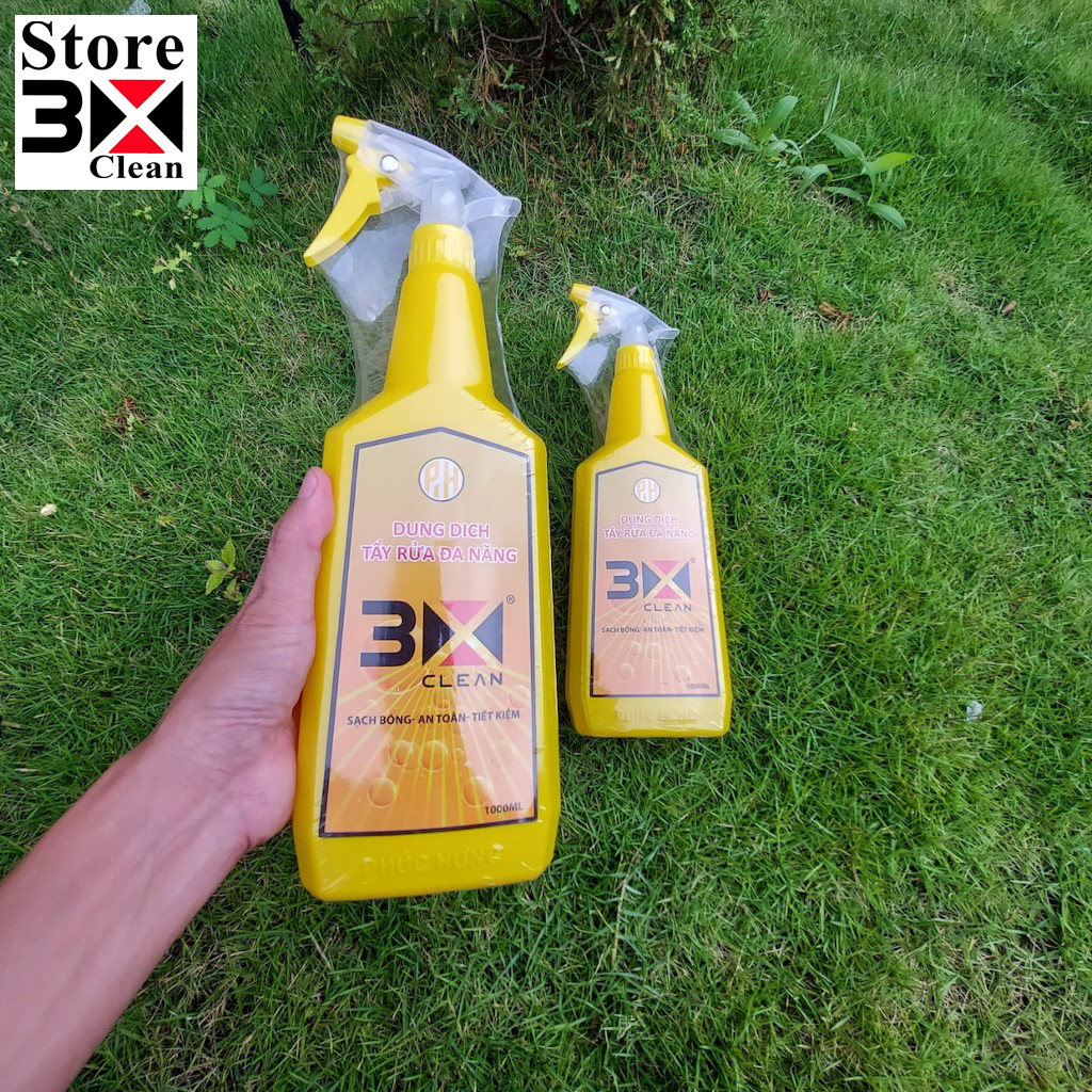 (combo 2 chai) DUNG DỊCH RỬA XE SIÊU TẨY DẦU MỠ 3X CLEAN 1000ML