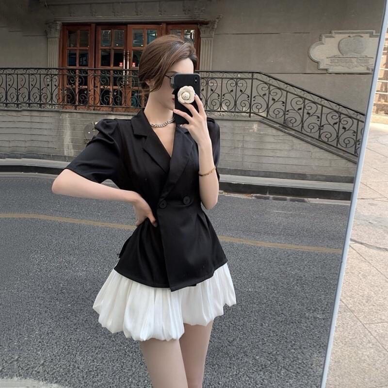 Set Vest Đùi Mix Chân Váy Cá Tính