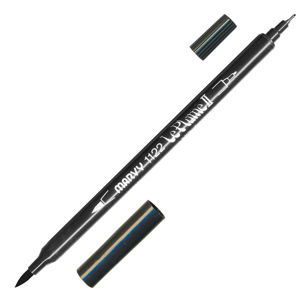 [HCM]Bút Marker Marvy Brush Leplume Màu Đen Số 01