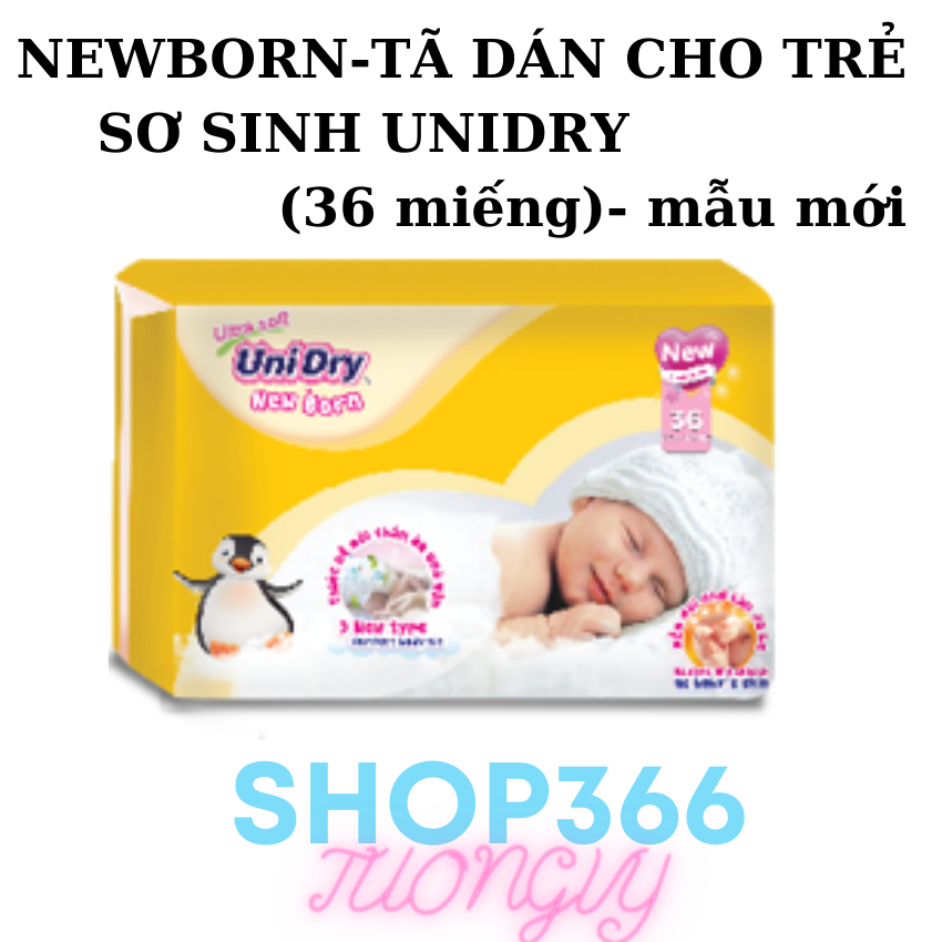 SIÊU RẺ CHÍNH HÃNG Tã dán sơ sinh Newborn Unidry 36 miếng của tập đoàn
