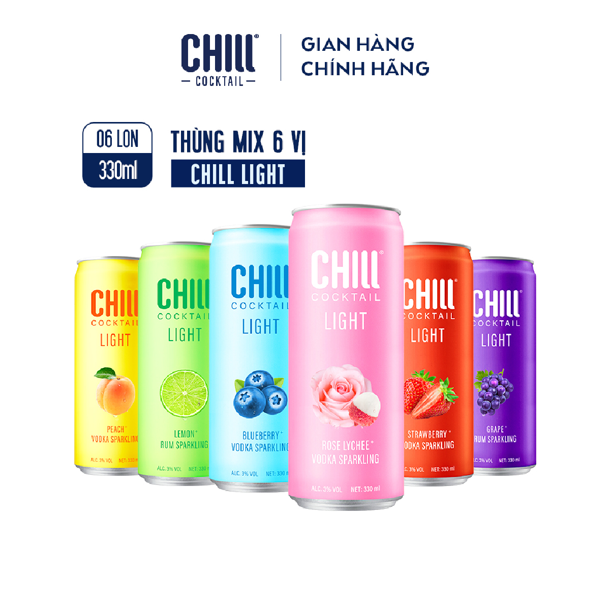 Thùng 6 lon Chill Cocktail 330ml/lon