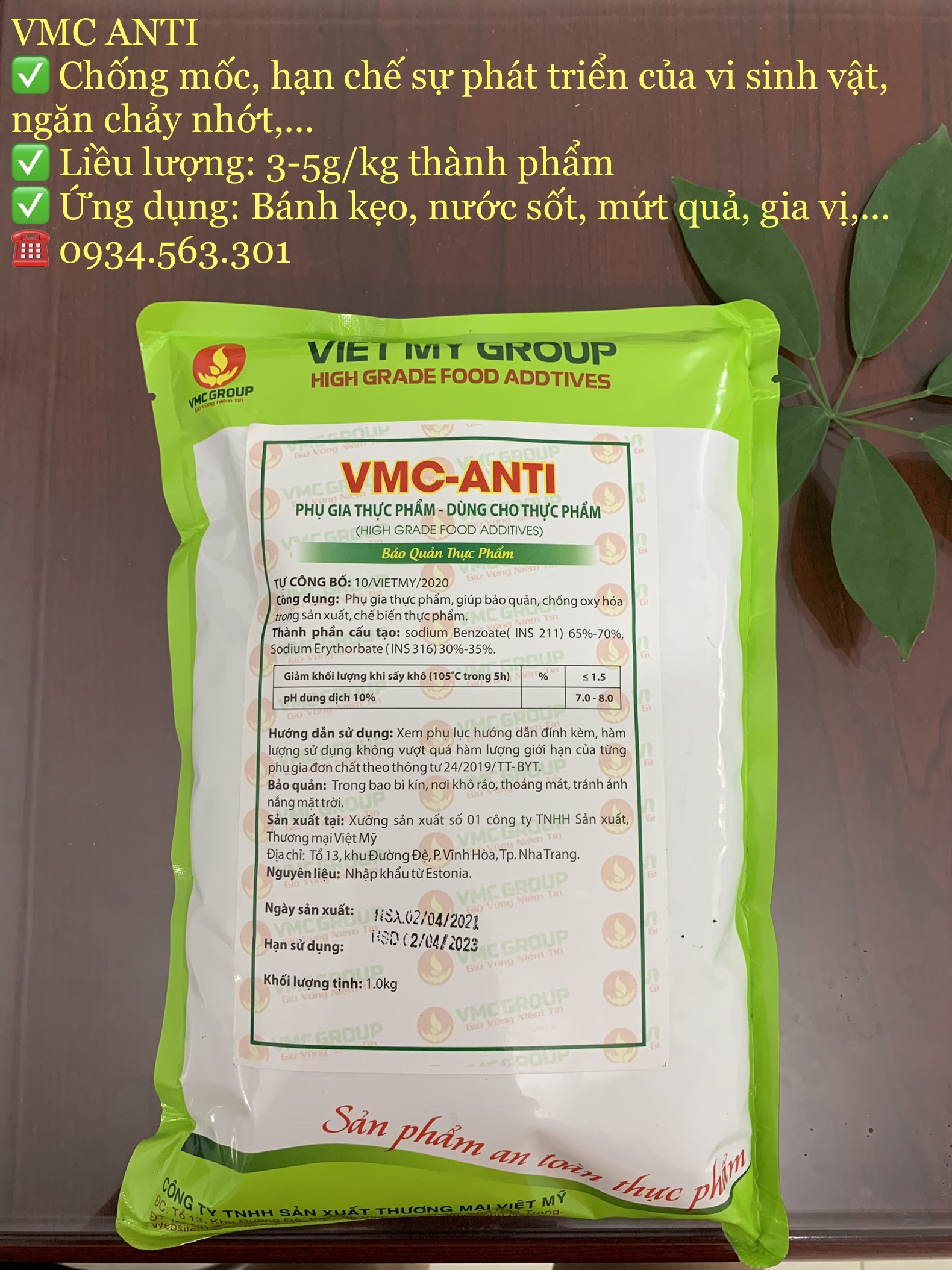 Phụ gia bảo quản thực phẩm - vmc anti