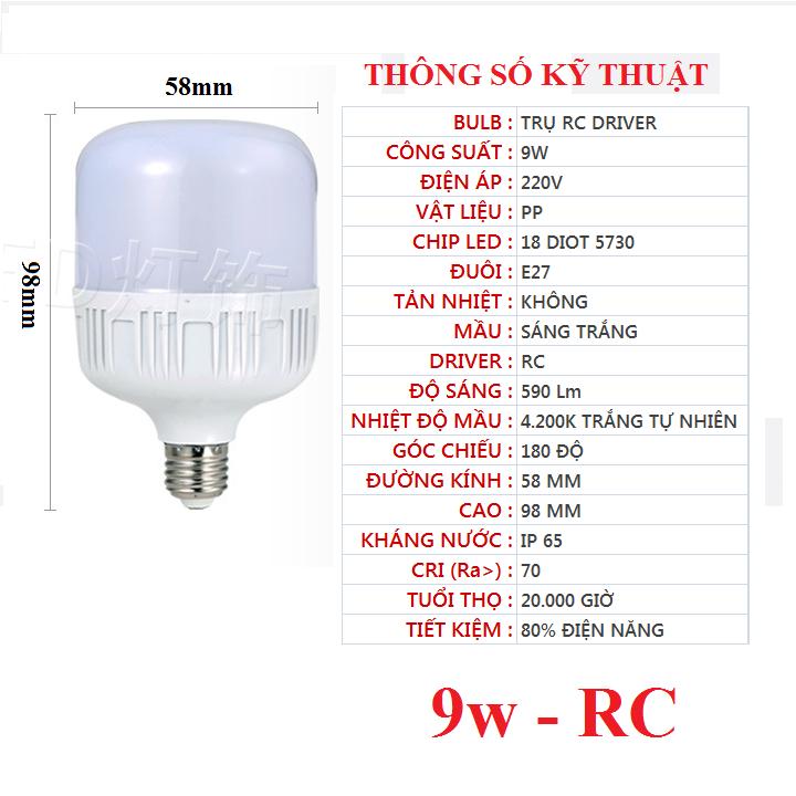 Bóng đèn LED tiết kiệm 9w