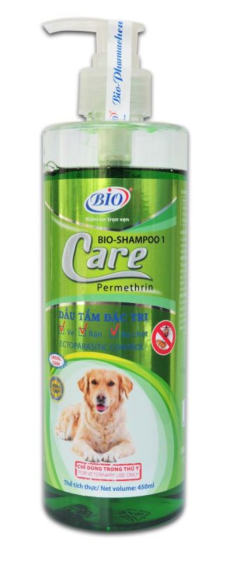 Sữa tắm cao cấp Bio- Care 450ml. Dùng cho chó mèo nhiễm ve, rận, bọ chét
