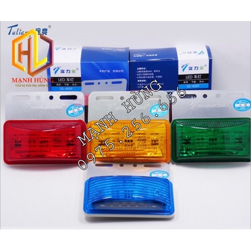 Đèn led sườn (4003-2) Vàng 24V (Cái) đèn trang trí ô tô