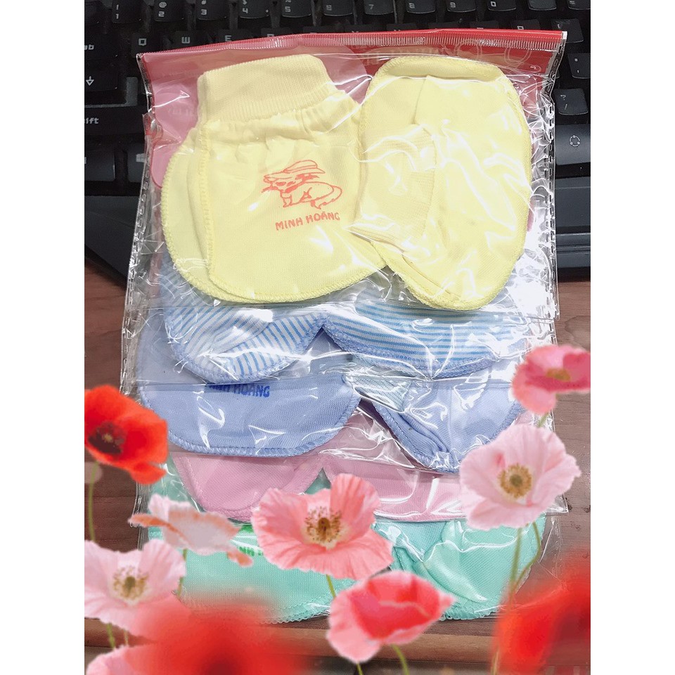 Bao Tay Chân Sơ Sinh Minh Hoàng (1 Set Bao Gồm 1 Bộ Bao Tay Và 1 Bộ Bao Chân)