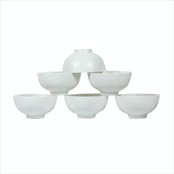 [HCM] Bộ 6 Chén Sứ Trắng Trơn - Tráng Men Cao Cấp