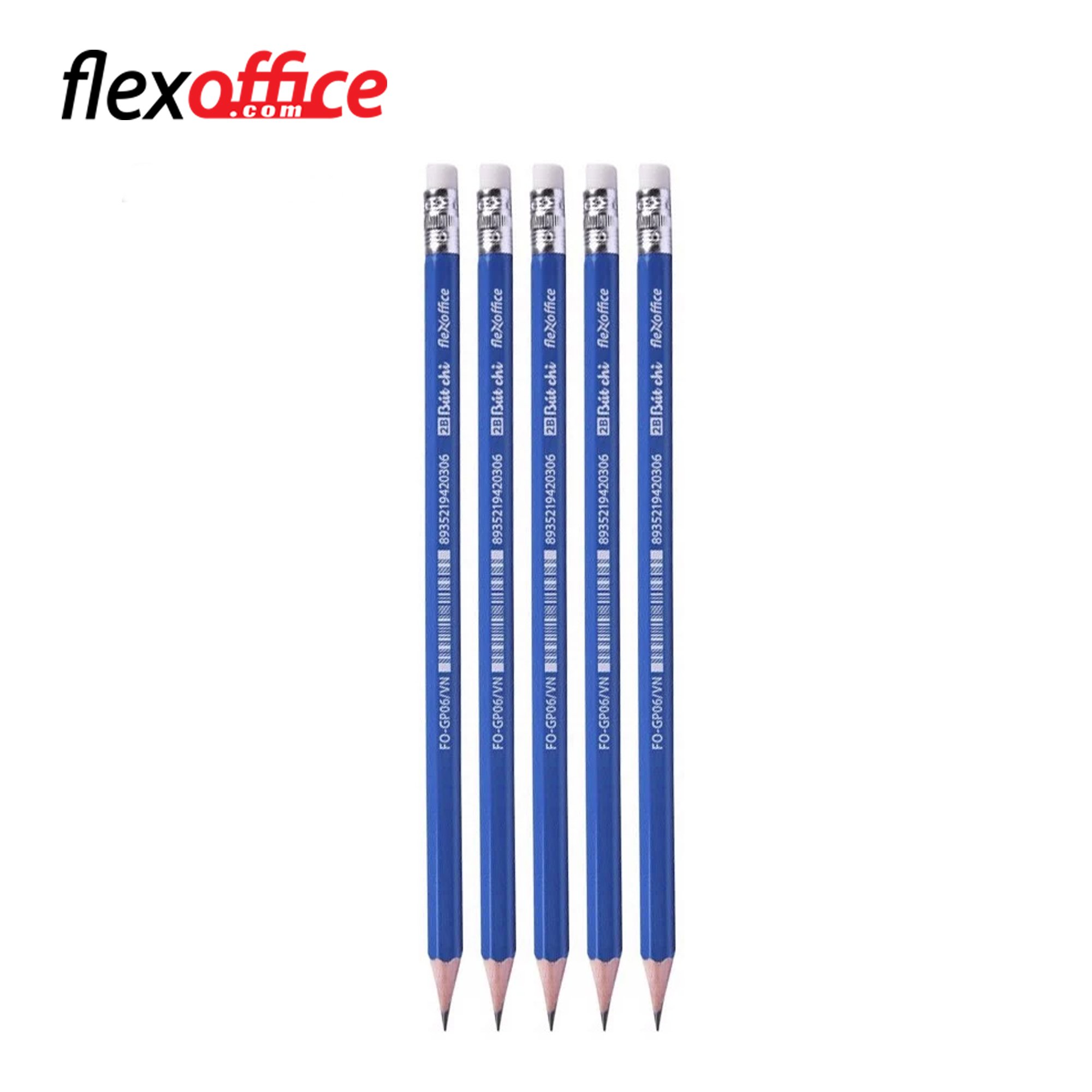 Combo 5 Bút chì gỗ 2B Flexoffice FO-GP06