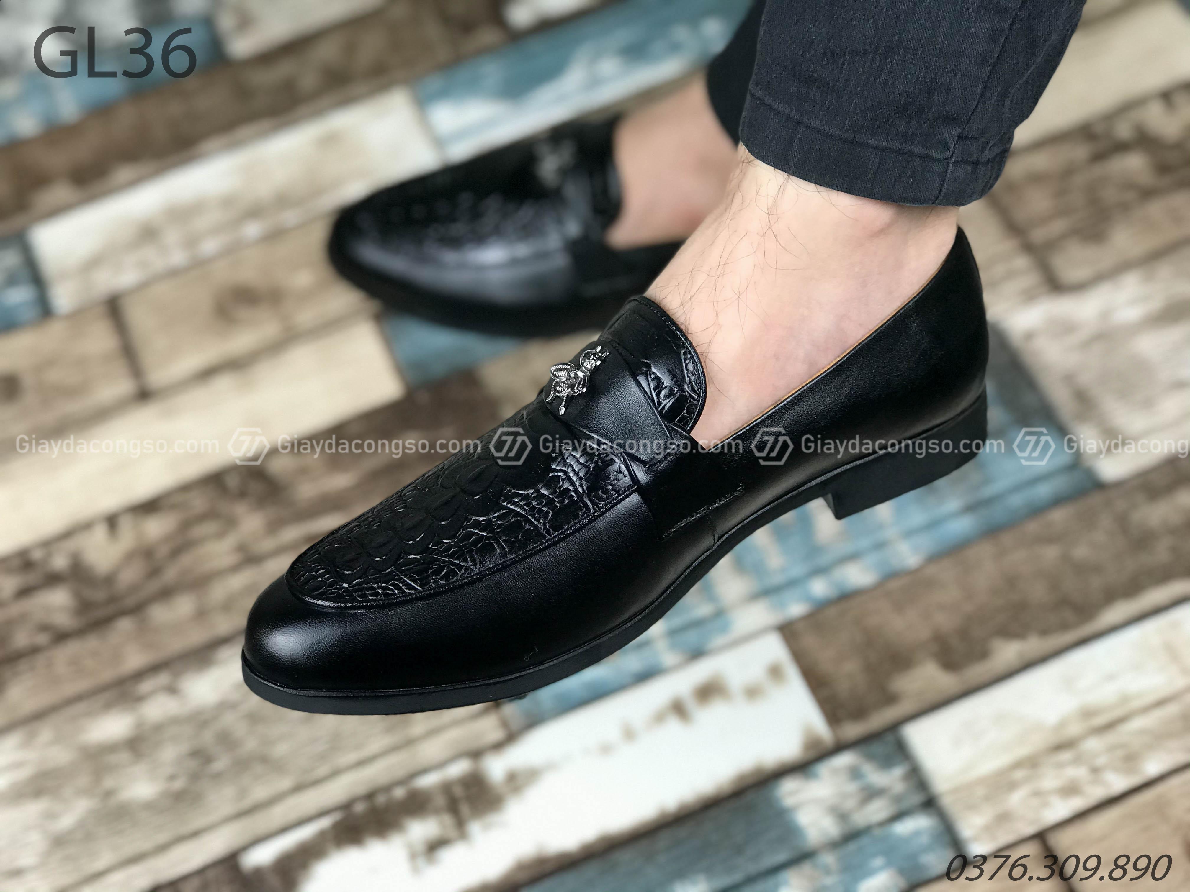 Giày da công sở - Giày lười nam con ong da bò GL-36