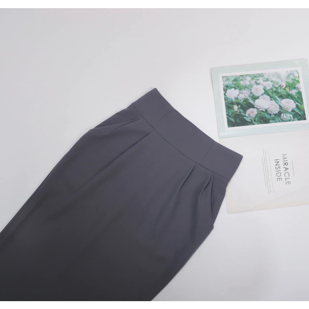 Chân váy midi dáng bom bản cạp to 161