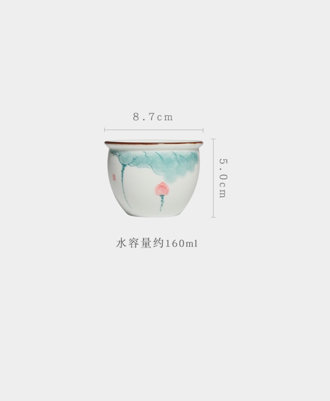 Chén Sứ Cảnh Đức Vẽ Tay 160 ml (Chén Chủ)