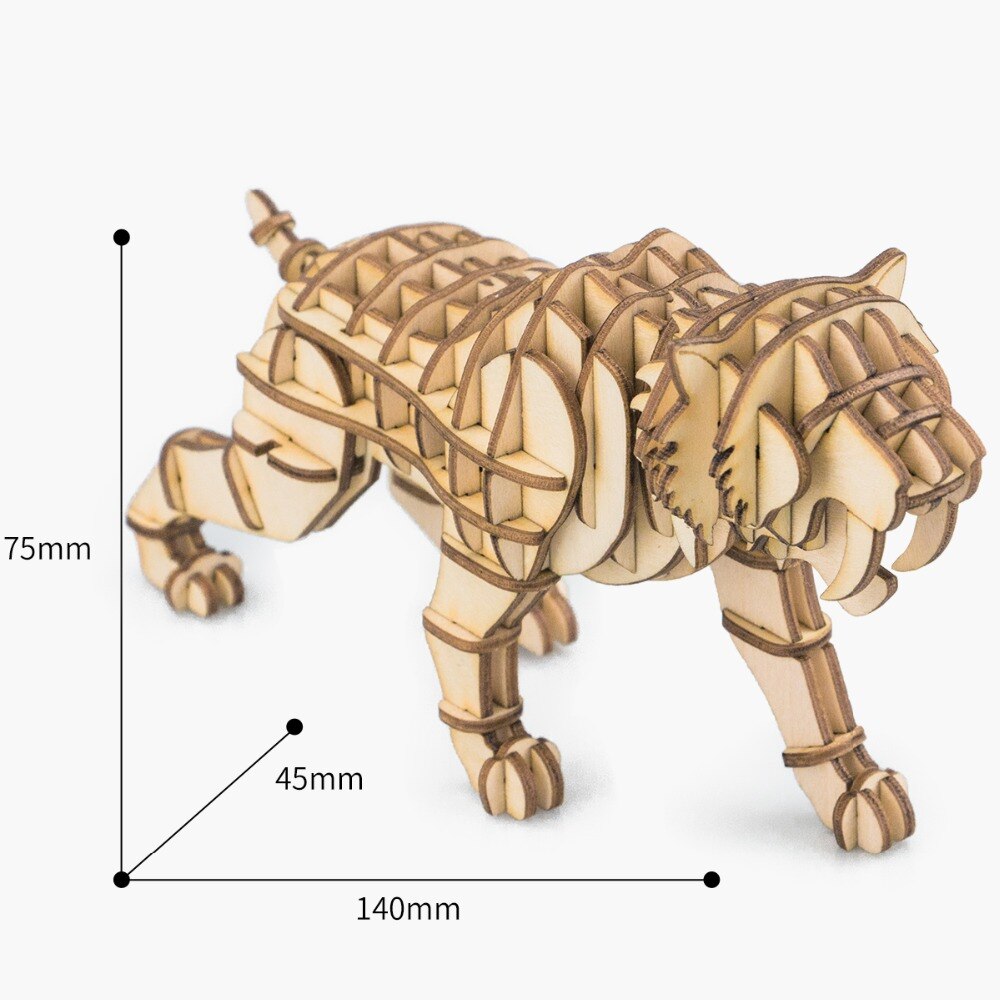 Đồ chơi lắp ráp gỗ 3D Mô hình Con Hổ Laser