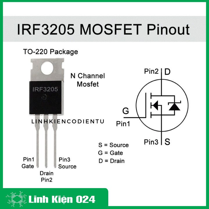 (XẢ HÀNG) Mosfet  IRF3205 TO-220 hàng Zin