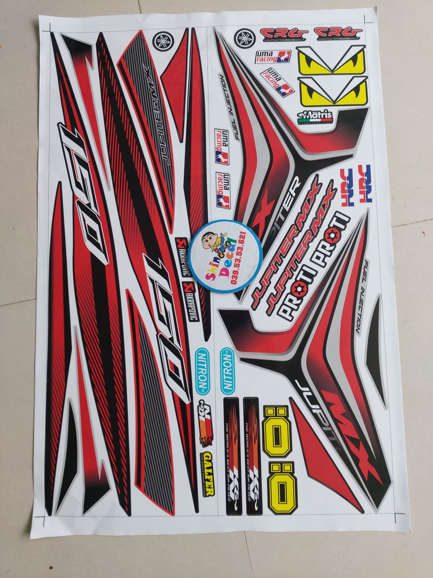[HCM]Tem exciter 150 jupiter mx đỏ đen bạc