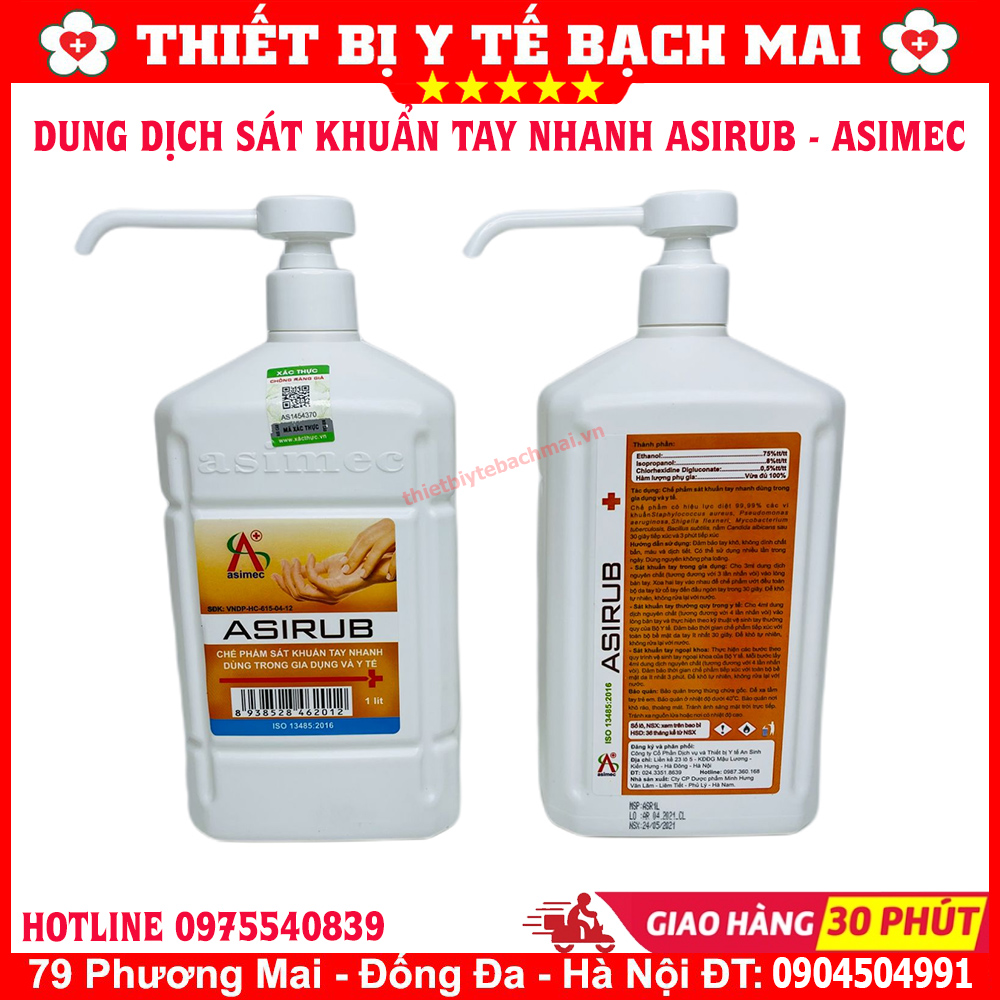 Dung dịch sát khuẩn tay asirub chai 1000ml