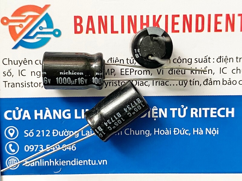[Combo 25 chiếc] Tụ Hóa nichicon 1000uF 16V kích thước 10x16mm