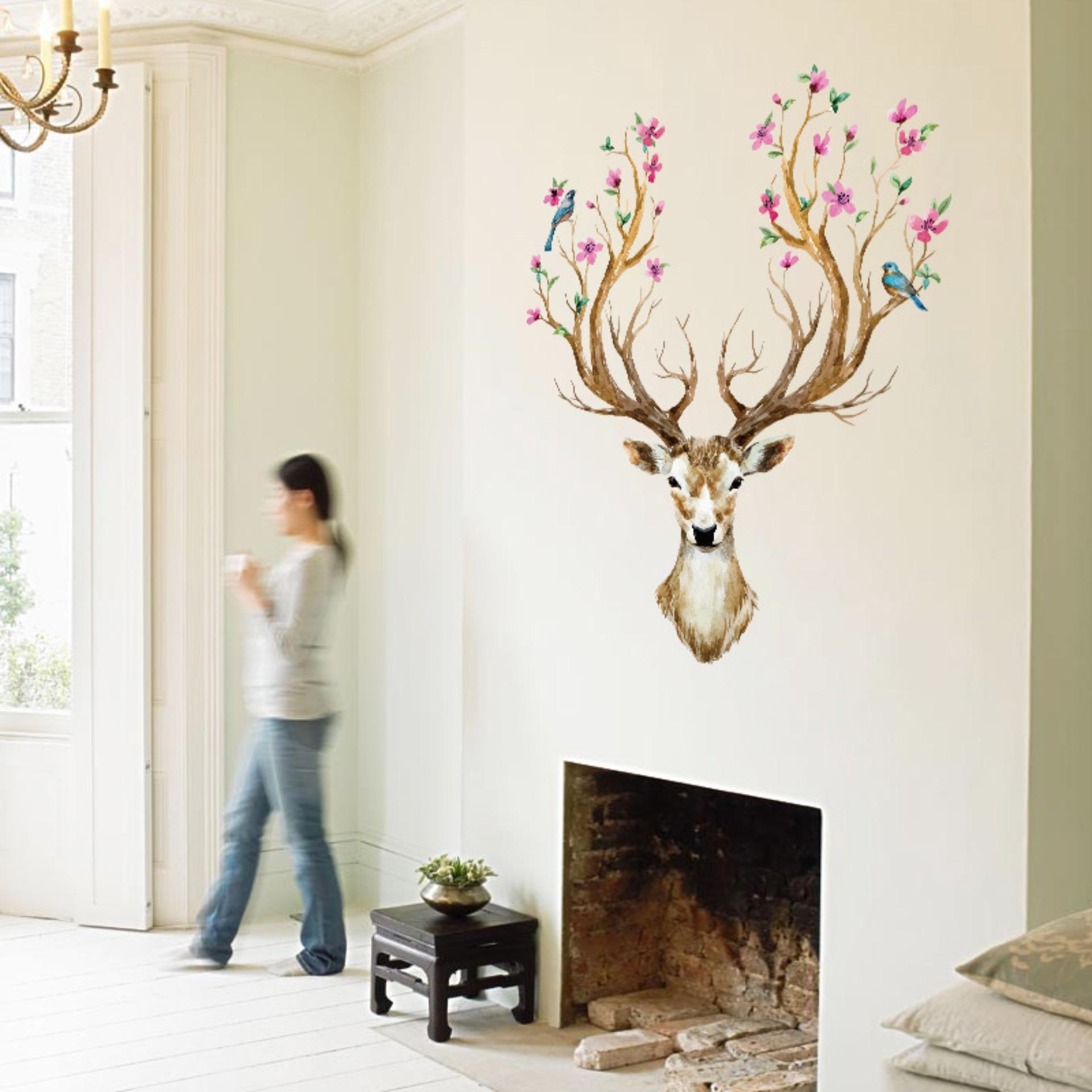 [HCM]Decal dán tường Sừng Nai 3D dán phòng khách DKN077 (97 x 81cm)