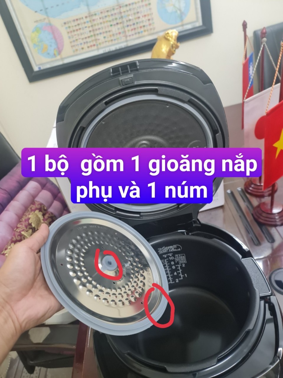 bộ gioăng nắp phụ nồi cơm điện cuckoo 1l8
